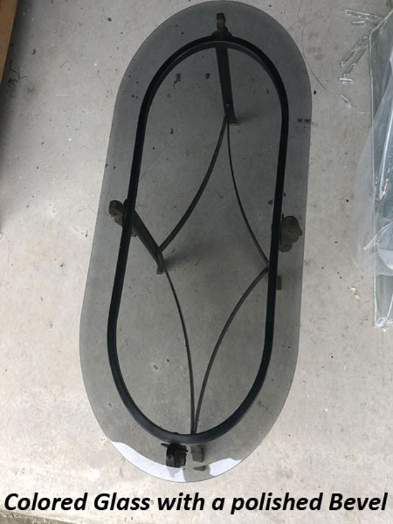 Shaped and smoked glass table top supplied to a customer in Mount Martha